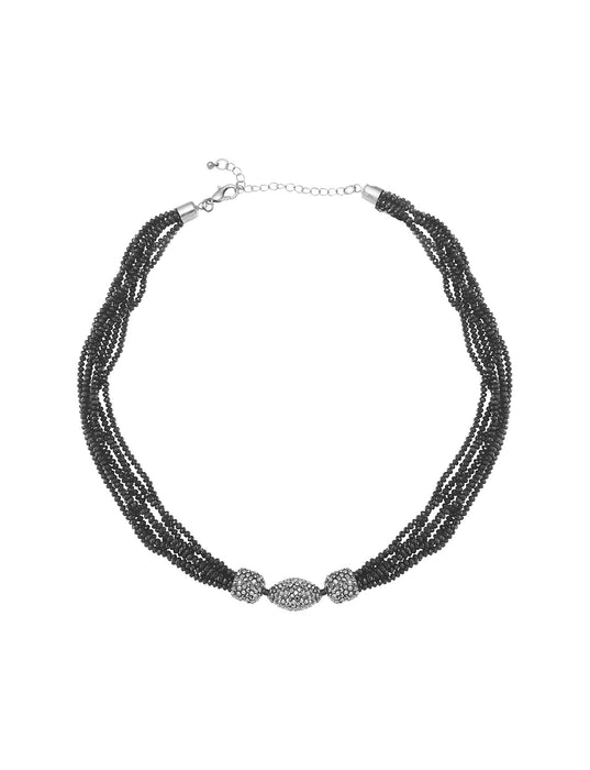 Amelie Short Multi Layer Women's Black Necklace