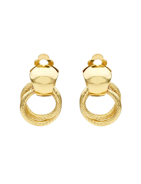 Barcs Australia Linked Rings Women's Gold Plated Clip Earring