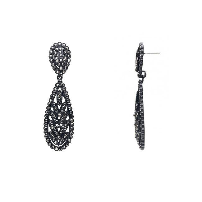 Amelie Hematite Crystal Statement Women's Black Earring