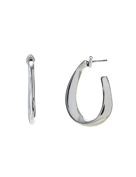 Barcs Australia Twisted Ribbon Women's Silver Plated Hoop Earrings