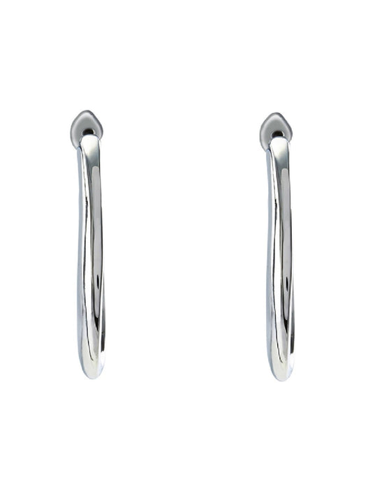 Barcs Australia Twisted Ribbon Women's Silver Plated Hoop Earrings