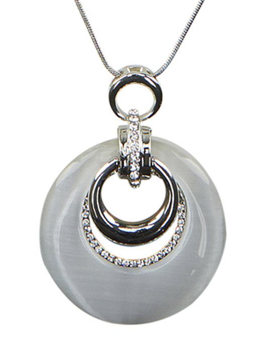 Barcs Australia Cosmic Women's White and Silver Plated Necklace
