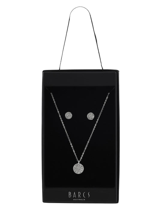 Barcs Australia Women's Silver Plated Earring And Necklace Box Set