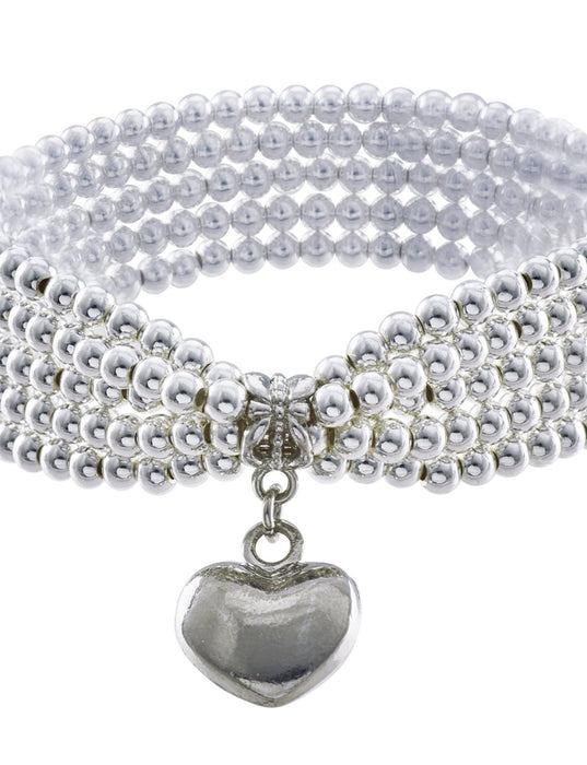 Barcs Australia Heartfelt Women's Silver Plated Stretch Bracelet