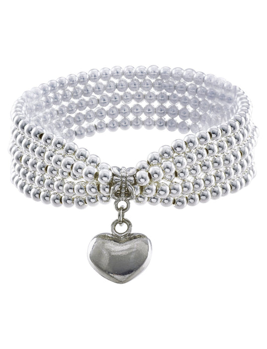 Barcs Australia Heartfelt Women's Silver Plated Stretch Bracelet