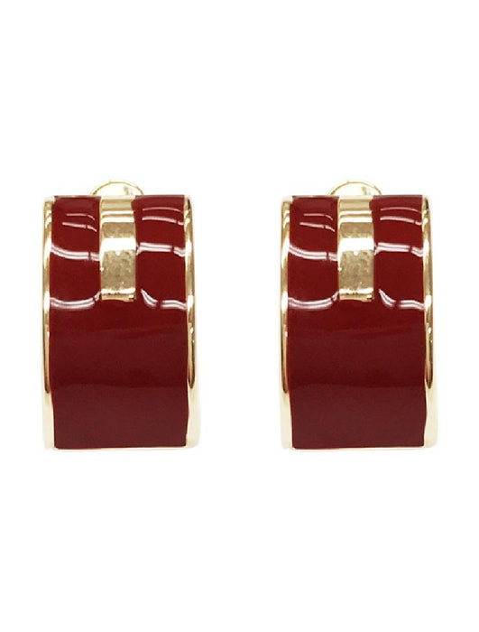 Barcs Australia Tabatha Enamel Women's Red and Gold Plated Clip Earring