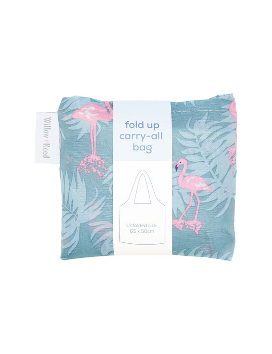 Willow + Reed XL Fold Up Shopper - Flamingoes