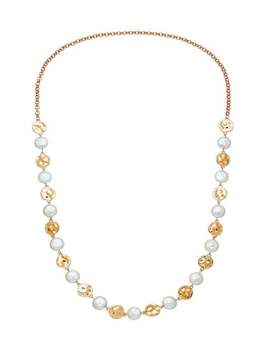 Barcs Australia Button Pearl Rope Women's Gold and Ivory Necklace