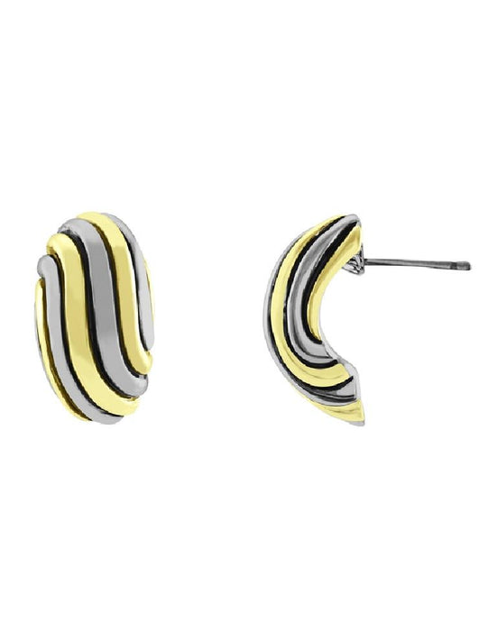 Barcs Australia Ridgeway Women's Two Tone Plated Clip Earrings