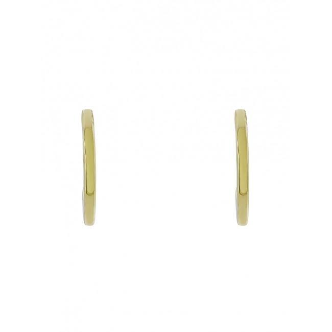 Barcs Australia Battered Crescent Women's Gold Plated Hoop Earrings